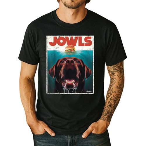 Chocolate Lab Jowls Labrador Retriever Dog Mom Dad Men's Casual T-Shirt - Father's Day Fun