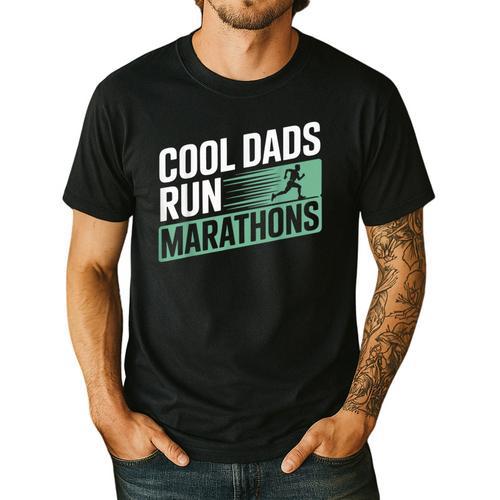 Cool Dads Run Marathons Marathon Running Runner Men's Casual T-Shirt - Father's Day Fun