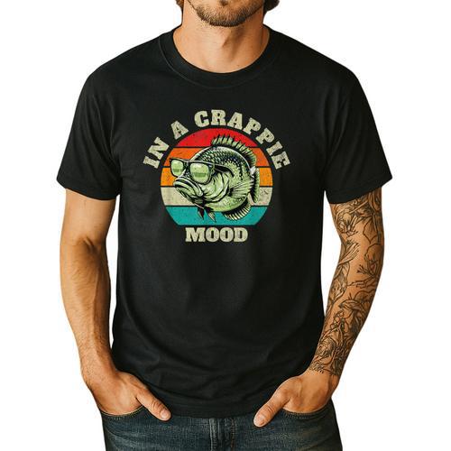 In A Crappie Mood Retro Fishing Sarcastic Dad Men's Casual T-Shirt - Father's Day Fun
