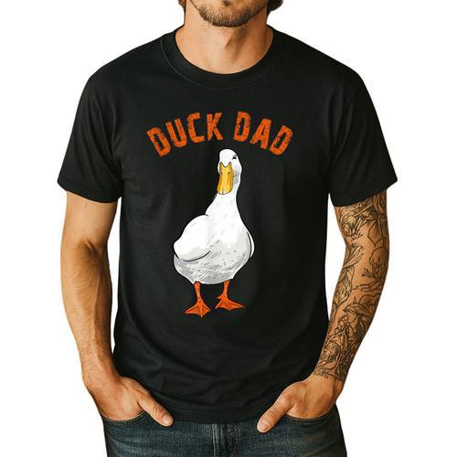 Cute Duck Dad Lover Illustration Duck Owner Men's Casual T-Shirt - Father's Day Fun