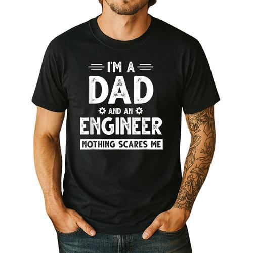 Cute Engineer Dad Men Father's Day Mechanical Engineering Men's Casual T-Shirt - Father's Day Fun