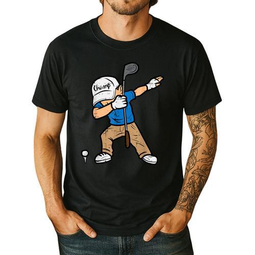 Dabbing Golfer Golfing Golfer Dad Men Boys Kids Youth Men's Casual T-Shirt - Father's Day Fun