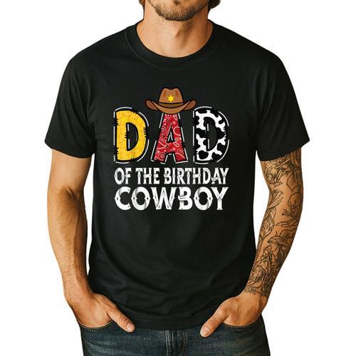 Dad 1st Birthday Cowboy Western Dad Birthday Boy Men's Casual T-Shirt - Father's Day Fun