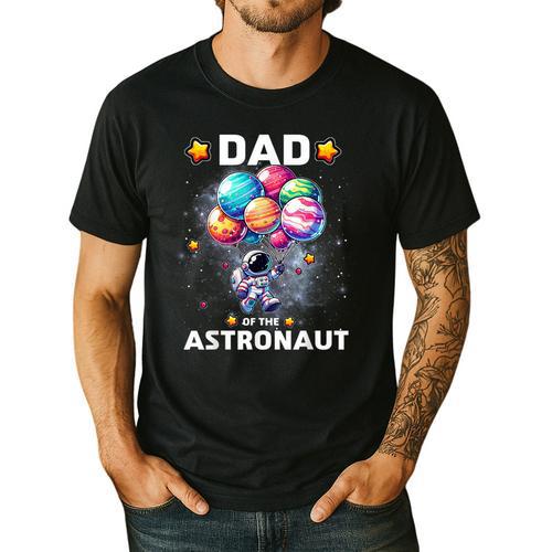 Dad Of The Astronaut Space Theme First Birthday Party Men's Casual T-Shirt - Father's Day Fun