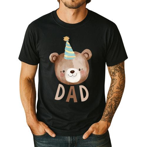 Dad Bear 1st Birthday Beary First Birthday Matching Family Men's Casual T-Shirt - Father's Day Fun