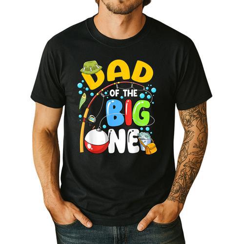 Dad Of The Big One Fishing Birthday Boy Family Party Men's Casual T-Shirt - Father's Day Fun