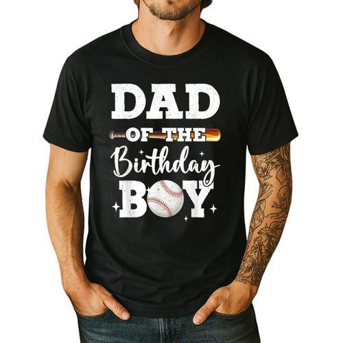 Dad Of The Birthday Boy Baseball Bday Family Men's Casual T-Shirt - Father's Day Fun