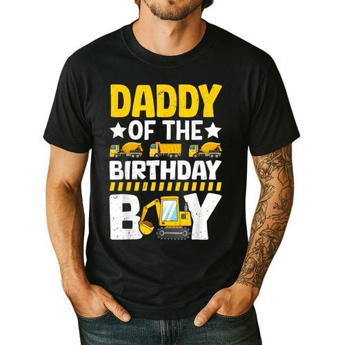Dad Of The Birthday Boy Construction Theme Party Matching Men's Casual T-Shirt - Father's Day Fun