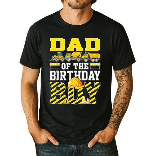 Dad Of The Birthday Boy Construction Truck Men's Casual T-Shirt - Father's Day Fun