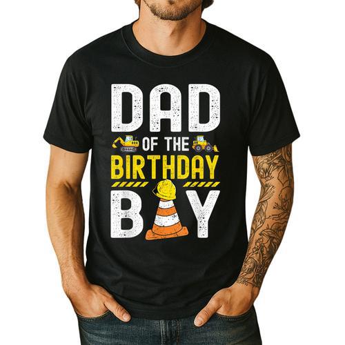 Dad Of The Birthday Boy Construction Worker Bday Men's Casual T-Shirt - Father's Day Fun