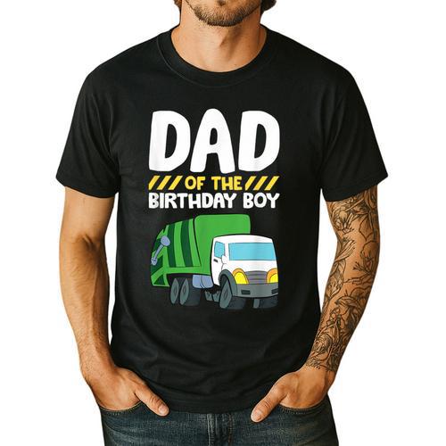 Dad Of The Birthday Boy Garbage Truck Birthday Party Men's Casual T-Shirt - Father's Day Fun