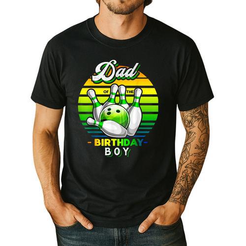 Dad Of The Birthday Boy Matching Family Bowling Birthday Men's Casual T-Shirt - Father's Day Fun