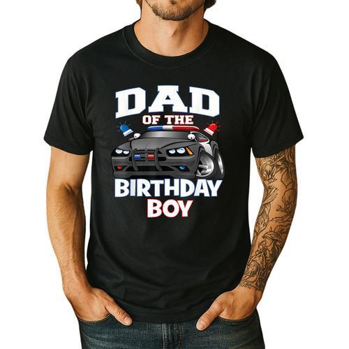 Dad Of The Birthday Boy Policeman Officer Party Men's Casual T-Shirt - Father's Day Fun