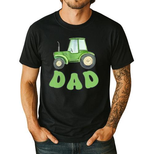 Dad Of The Birthday Boy Tractor Farm Trucks Family Party Men's Casual T-Shirt - Father's Day Fun