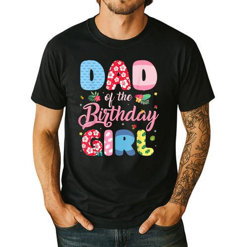 Dad Of The Birthday Girl Family Summer Beach Birthday Party Men's Casual T-Shirt - Father's Day Fun