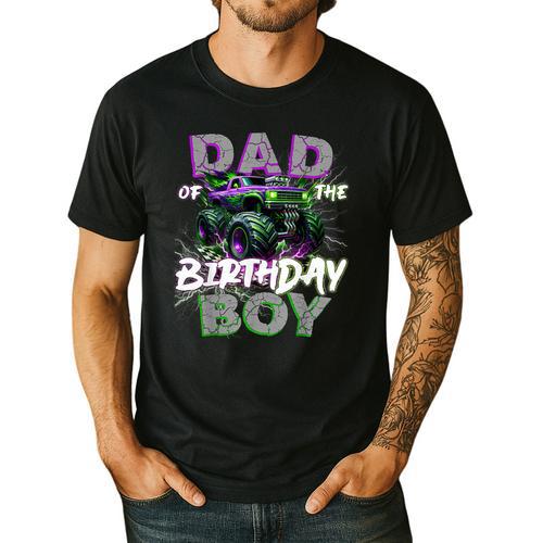 Dad Of The Birthday Monster Truck Family Matching Party Men's Casual T-Shirt - Father's Day Fun