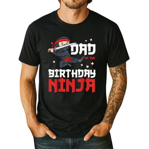 Dad Of The Birthday Ninja Daddy Party Best Father Boy Pop Men's Casual T-Shirt - Father's Day Fun