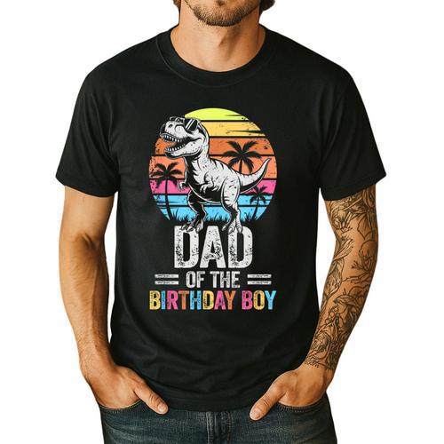 Dad Of The Birthday Party Outfit Dinosaur Daddy Men's Casual T-Shirt - Father's Day Fun