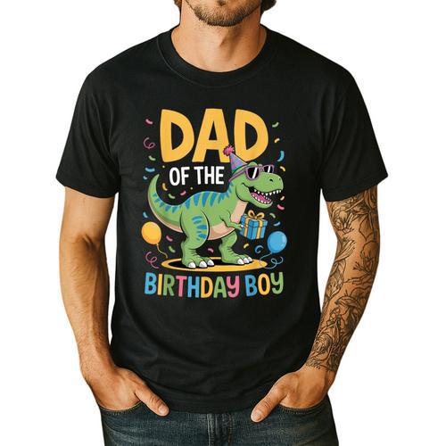 Dad Of The Birthday Party Outfit Dinosaur Squad Daddy Men's Casual T-Shirt - Father's Day Fun