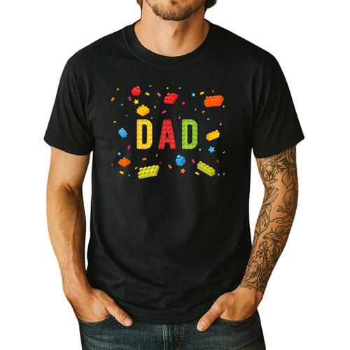 Dad Building Blocks Birthday Boy Men's Casual T-Shirt - Father's Day Fun