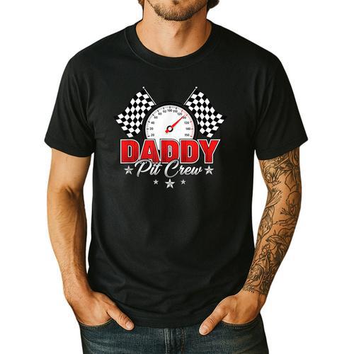 Dad Daddy Pit Crew Race Car Birthday Racing Party Men's Casual T-Shirt - Father's Day Fun