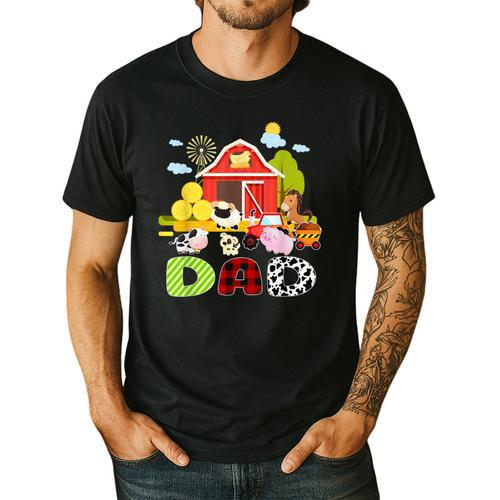 Dad Farm Animal Birthday Family Matching Party Men's Casual T-Shirt - Father's Day Fun