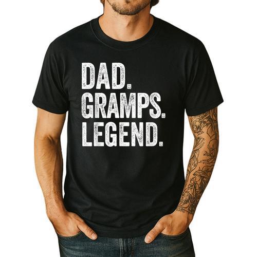 Dad Gramps Legend Vintage Distressed Bold Gramps Graphic Men's Casual T-Shirt - Father's Day Fun