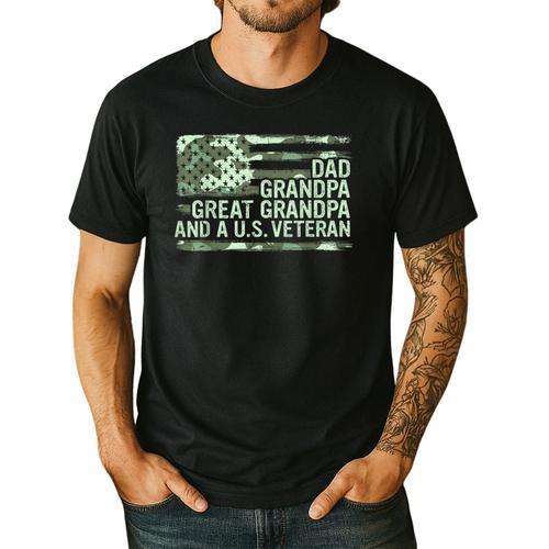 Dad Grandpa Great Grandpa Veteran Fathers Day Great Grandpa Men's Casual T-Shirt - Father's Day Fun