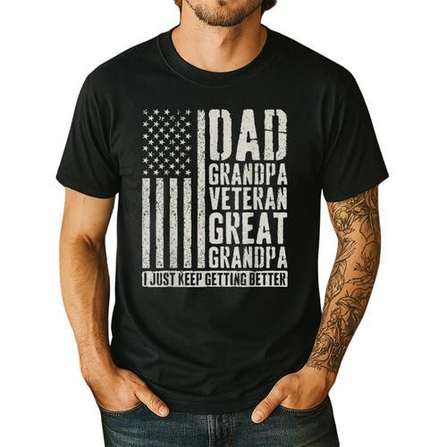 Dad Grandpa Veteran Great Grandpa Men's Casual T-Shirt - Father's Day Fun