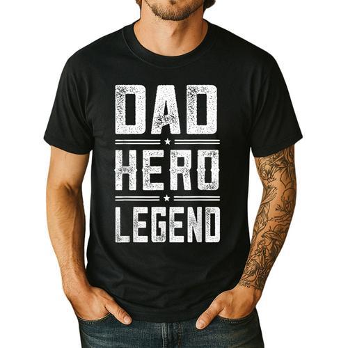 Dad Hero Legend Vintage Distressed Dad Men's Casual T-Shirt - Father's Day Fun