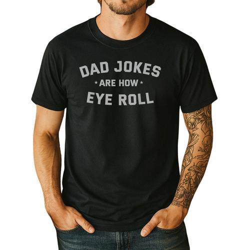 Dad Jokes Are How Eye Roll Vintage Men's Casual T-Shirt - Father's Day Fun