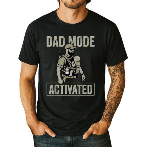 Dad Mode Activated Tactical Baby Carrier Military Father Men's Casual T-Shirt - Father's Day Fun