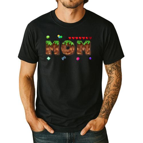 Dad And Mom Of The Birthday Boy Pixel Game Matching Family Men's Casual T-Shirt - Father's Day Fun