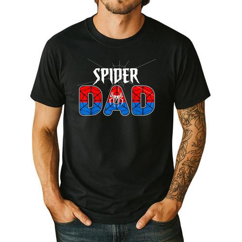 Dad And Mom Spider Family Matching Birthday Halloween Men's Casual T-Shirt - Father's Day Fun