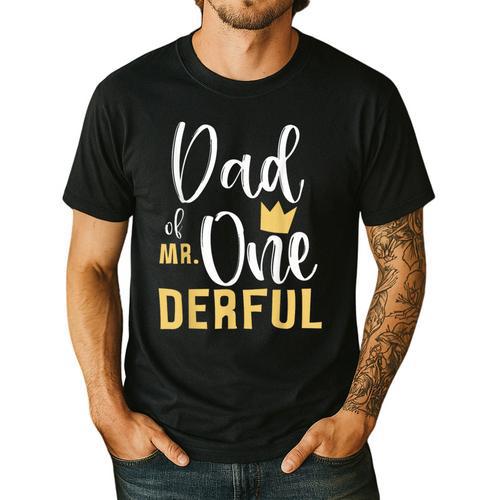Dad Of Mr Onederful 1st Birthday First One-Derful Matching Men's Casual T-Shirt - Father's Day Fun