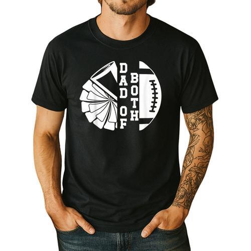 Dad Of Both Proud Football And Cheer Dad Men's Casual T-Shirt - Father's Day Fun