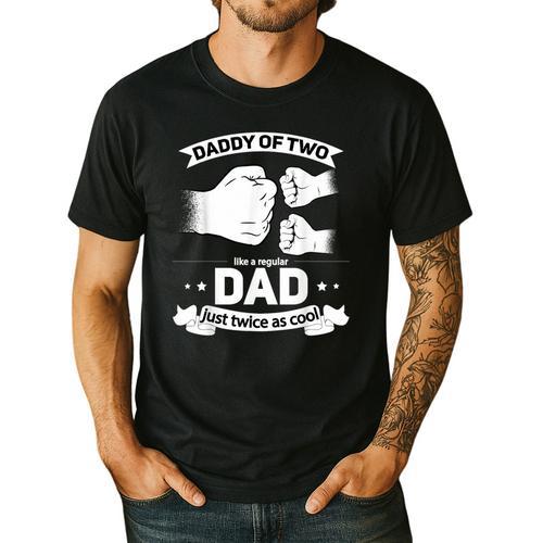 Dad Squared Fathers Day Dad Of Two Cool Daddy Of 2 Men's Casual T-Shirt - Father's Day Fun
