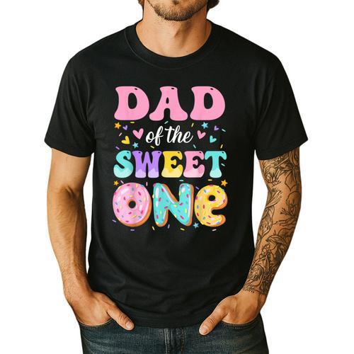 Dad Of The Sweet One 1st Birthday Donut Bday Party Men's Casual T-Shirt - Father's Day Fun