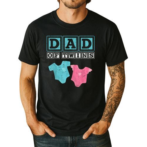 Dad Of Twins Family Daddy Fathers Day Future Parents Men's Casual T-Shirt - Father's Day Fun