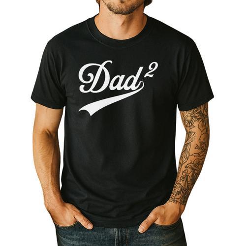 Dad Of Two Promoted For The Second Time Daddy Squared Men's Casual T-Shirt - Father's Day Fun