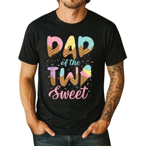Dad Of The Two Sweet Birthday Girl Ice Cream Lovers 2nd Men's Casual T-Shirt - Father's Day Fun
