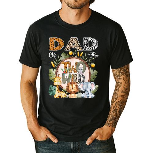 Dad Of The Two Wild Animal Safari 2Nd Birthday Party Men's Casual T-Shirt - Father's Day Fun