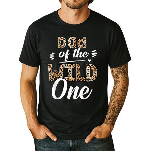 Dad Of The Wild One Zoo Themed 1st Birthday Party Men's Casual T-Shirt - Father's Day Fun