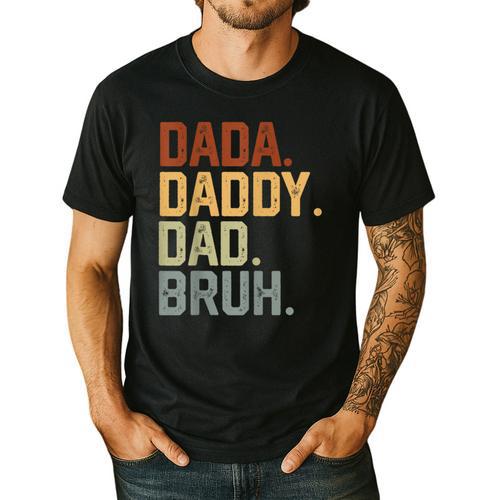 Dada Daddy Dad Bruh Retro Vintage Fathers Day Vintage Men's Casual T-Shirt - Father's Day Fun