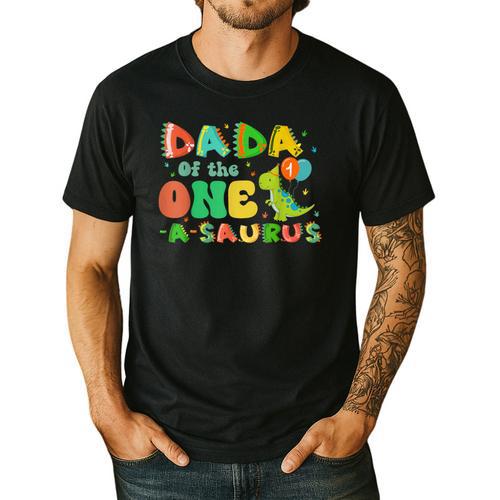 Dada Of The One-A-Saurus 1st Birthday Boy Dinosaur Family Men's Casual T-Shirt - Father's Day Fun
