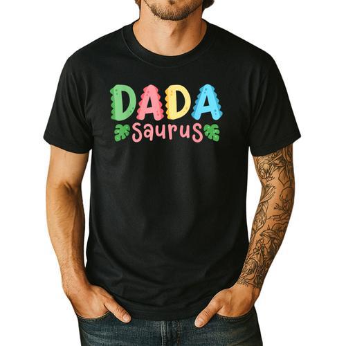 Dada Saurus Kids Dinosaur Birthday Party Family Matching Men's Casual T-Shirt - Father's Day Fun