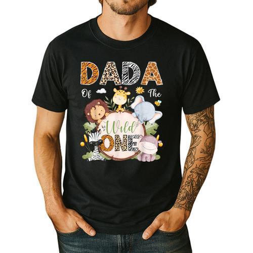 Dada Of The Wild One 1St Birthday Safari Jungle Animals Men's Casual T-Shirt - Father's Day Fun