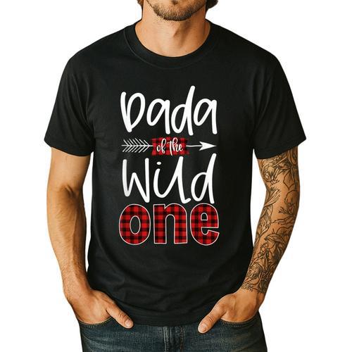 Dada Of The Wild One Buffalo Plaid Lumberjack 1st Birthday Men's Casual T-Shirt - Father's Day Fun