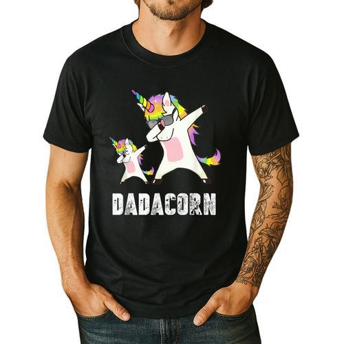 Dadacorn Shirt Unicorn Dad And Baby Best Father Men's Casual T-Shirt - Father's Day Fun