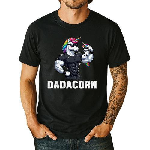 Dadacorn Unicorn Dad Papa Father's Day Daughter Men's Casual T-Shirt - Father's Day Fun